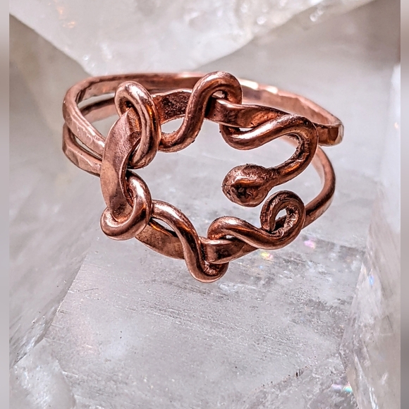 Artisan Jewelry - Art Nouveau Copper Ring Nature Inspired Jewelry